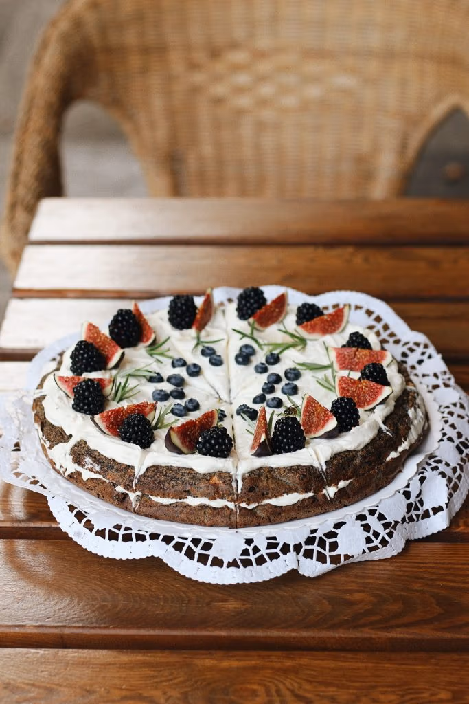 Makový dort s mascarpone bez lepku